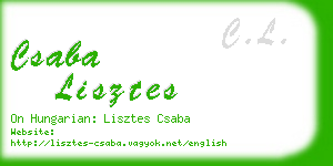 csaba lisztes business card